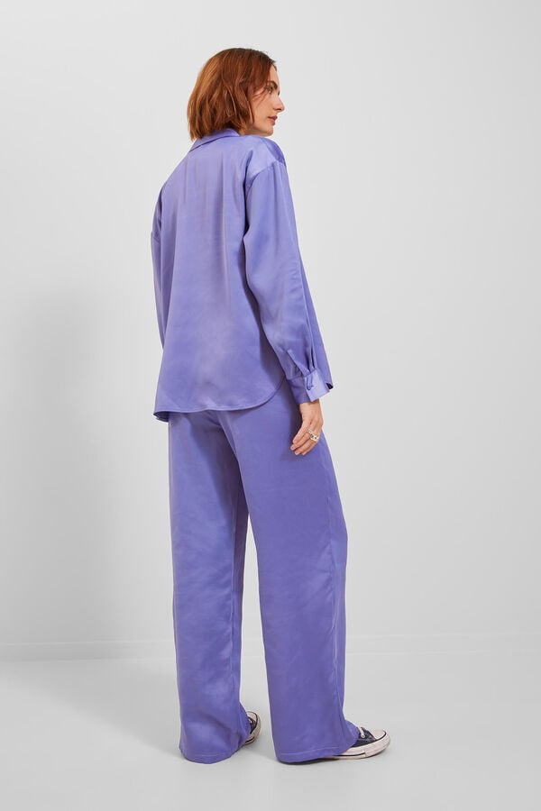 Jack & Jones Camisa satinada de manga larga morado/lila