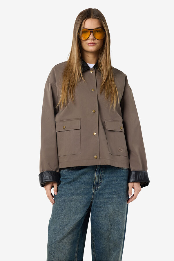 Noisy May Jaqueta com contraste leve cinzento