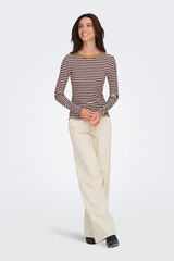 Only Camiseta de rayas manga larga estampado
