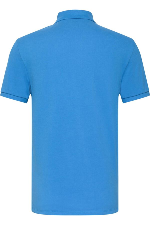 Calvin Klein Polo piqu&eacute; monogram azul