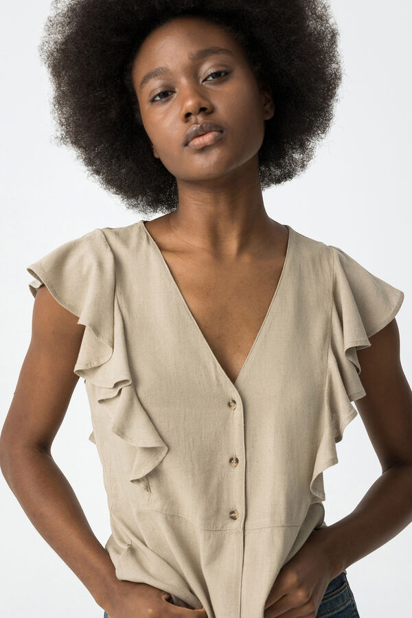 Tiffosi Blusa com folhos cru