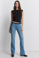 Springfield Jeans cintura m&eacute;dia flare  azul