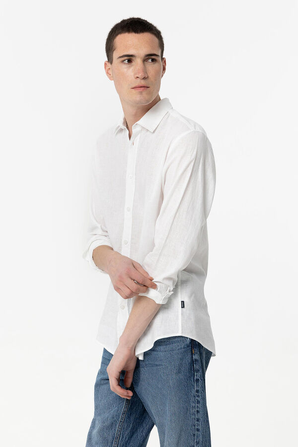 Tiffosi Camisa Regular Fit Linho branco