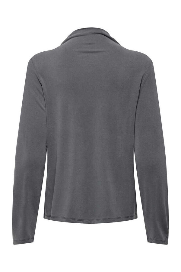 Only Top manga larga cuello alto gris