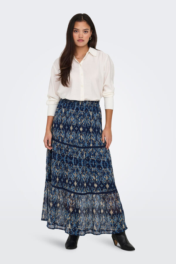 Only Falda larga estampada azul