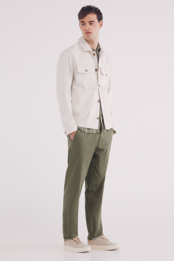 Springfield Camisa de linho-algod&atilde;o branco