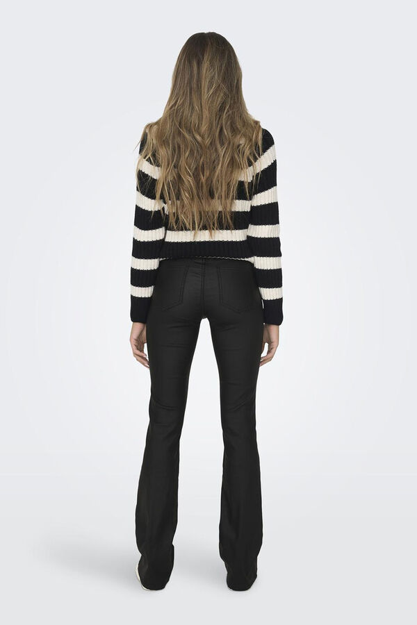 Only Calça larga encerada preto