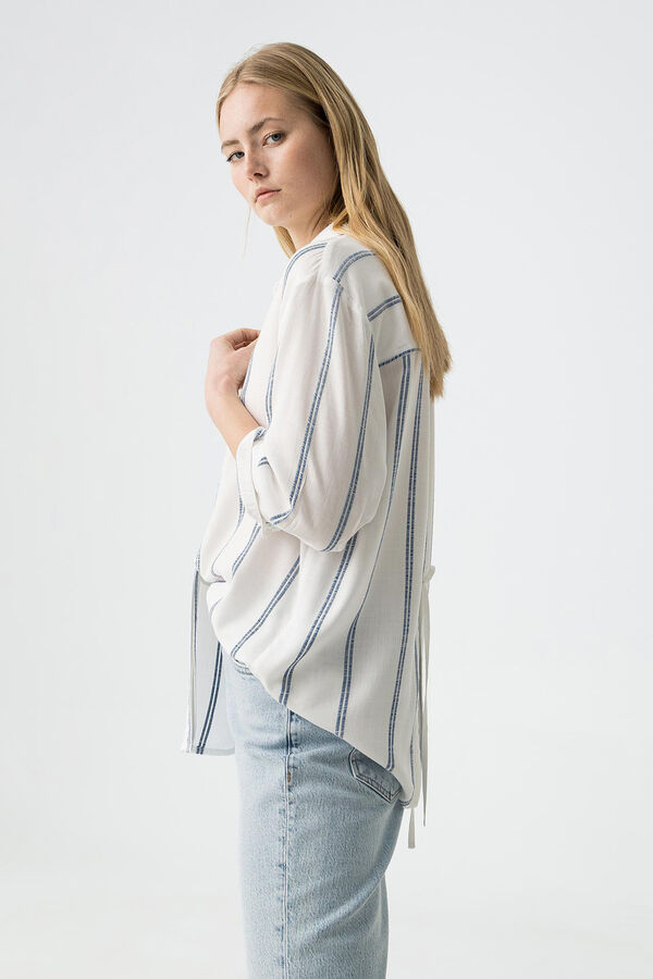 Tiffosi Camisa listrada riscas  branco