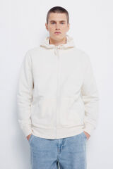 Springfield Sudadera capucha cremallera blanco