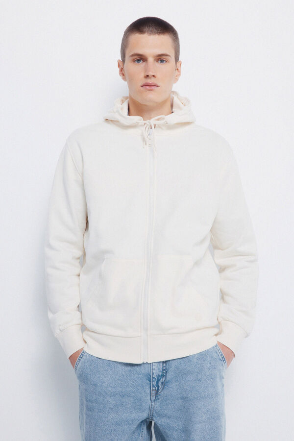 Springfield Sudadera capucha cremallera blanco
