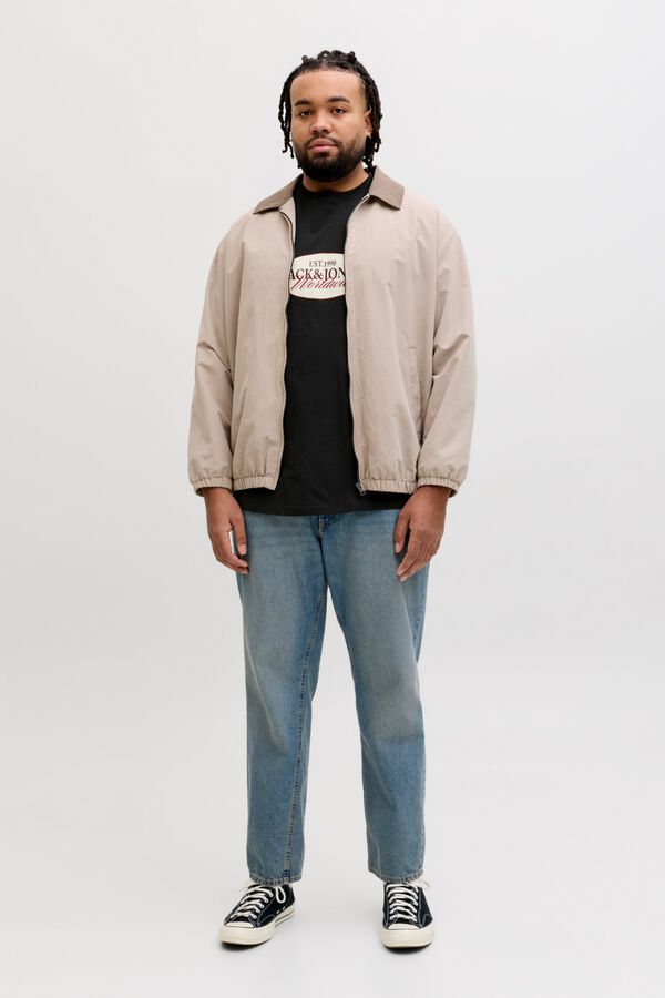 Jack & Jones PLUS T-shirt b&aacute;sica manga curta preto