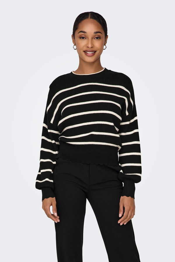 Only Camisola às riscas preto