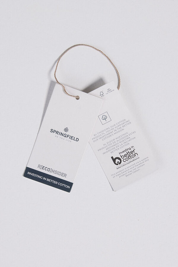 Springfield T-shirt gola em bico elastano azul