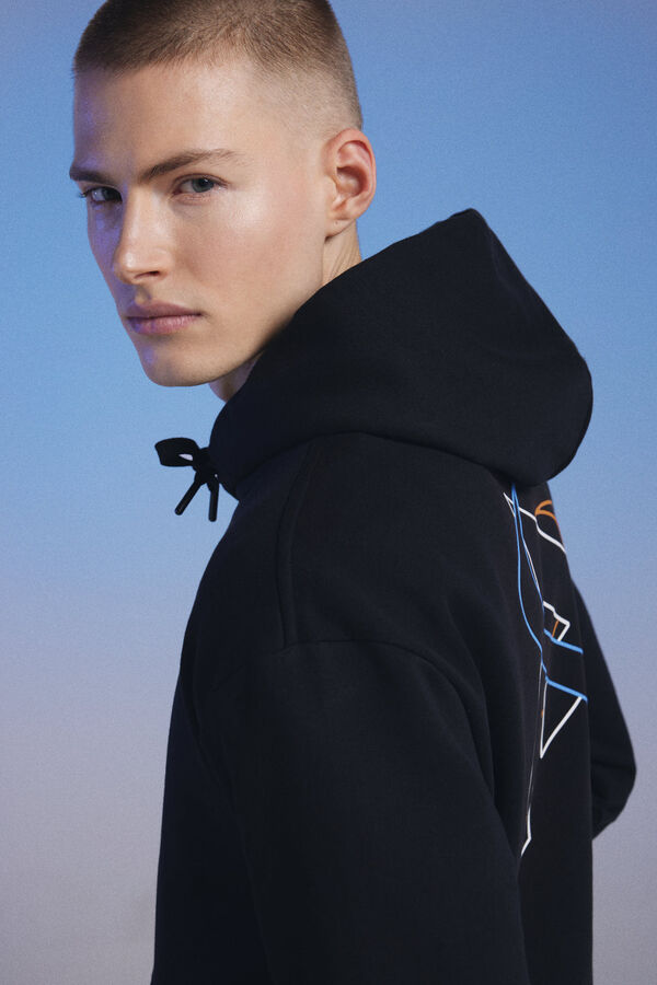 Springfield Sudadera capucha logo Pedri x Springfield negro