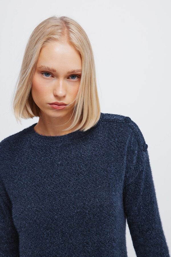 Springfield Camisola chenille combinada azul