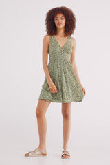 Springfield Vestido corto estampado verde
