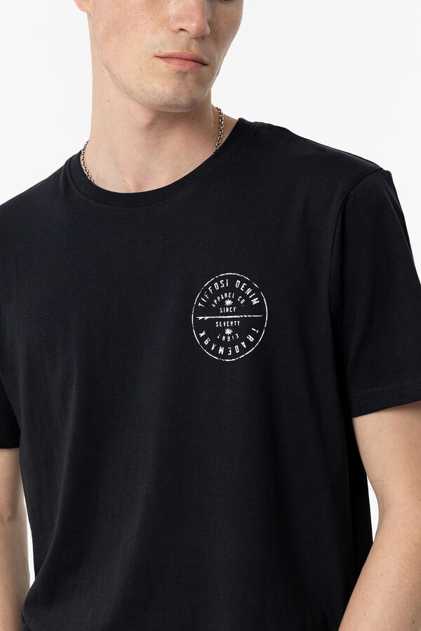 Tiffosi Camiseta con Estampado en Espalda azul