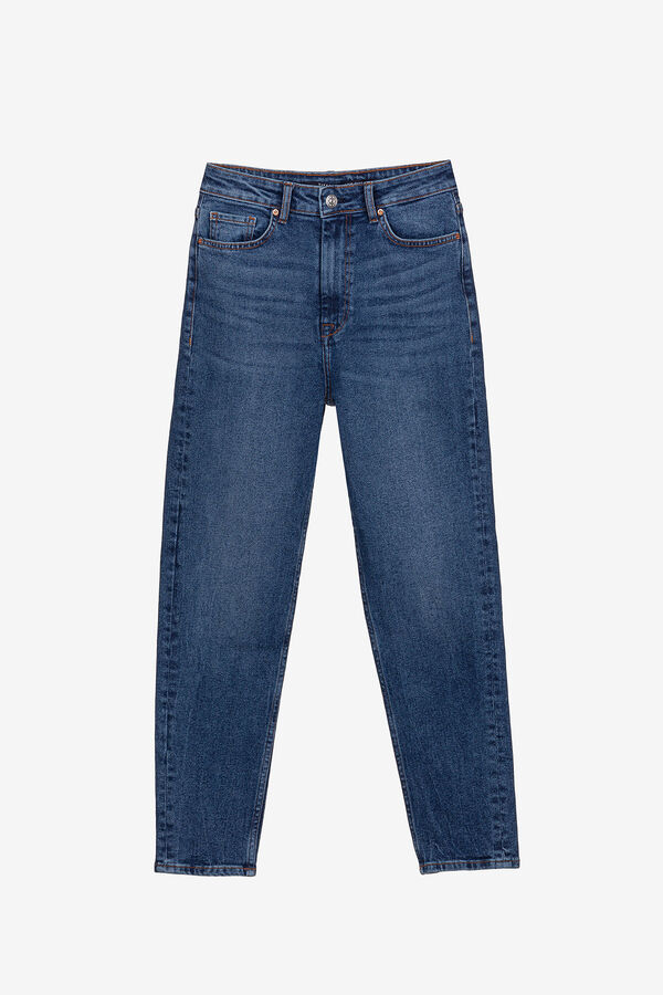 Springfield Jeans Mom Slim Fit Cintura Subida azul