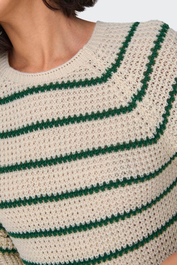 JDY Camisola &agrave;s riscas branco