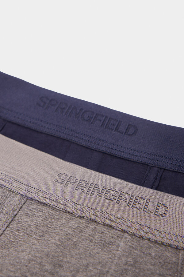 Springfield Pack 2 boxers botão de algodão azul