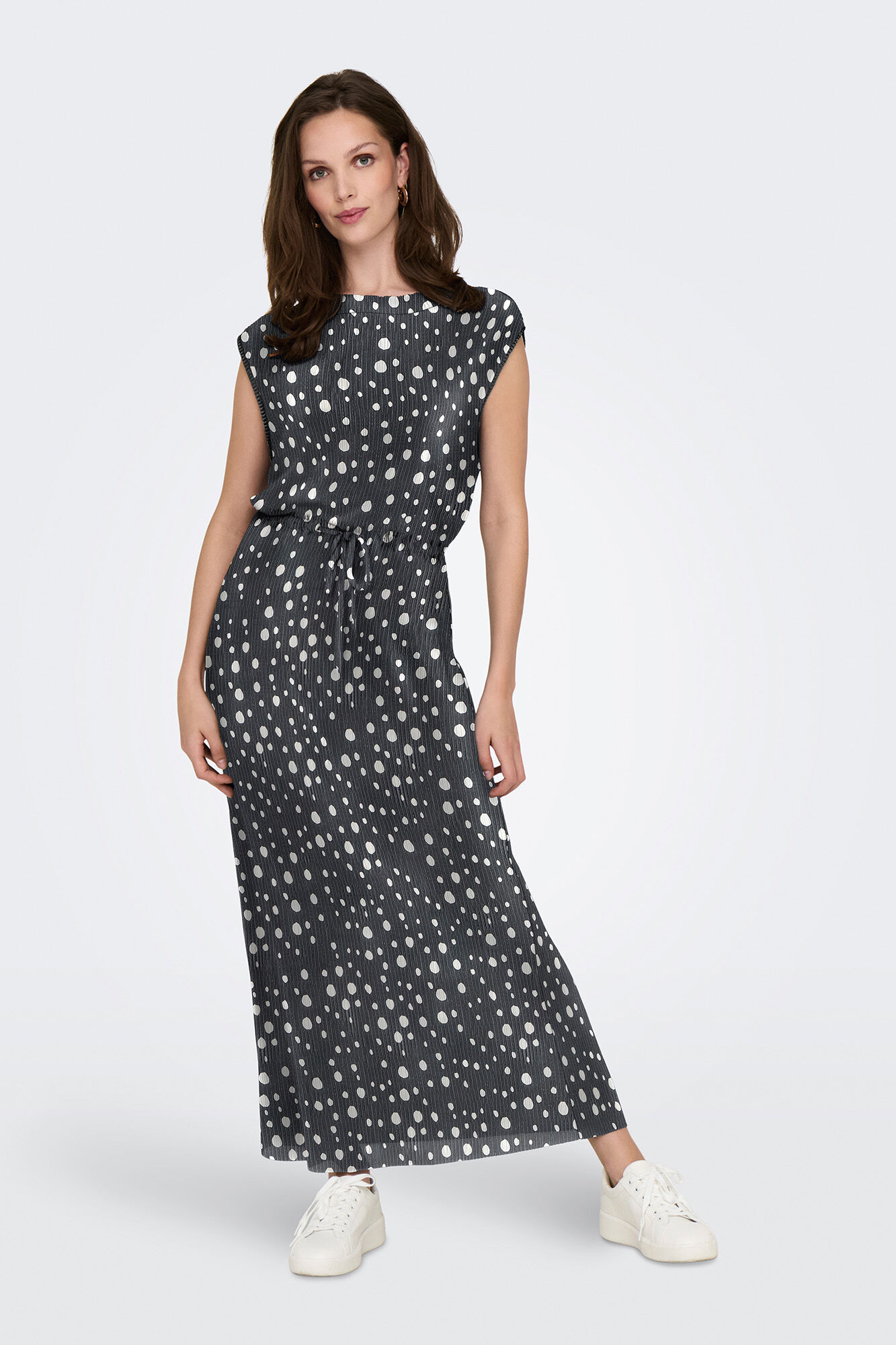 JDY Vestido largo de manga corta y cuello redondo