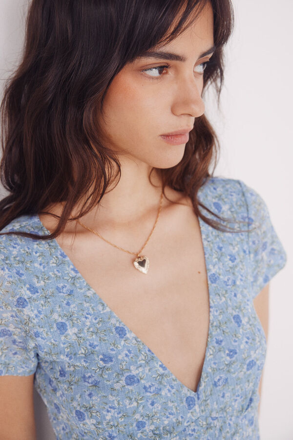 Springfield Vestido midi florecitas azul azul