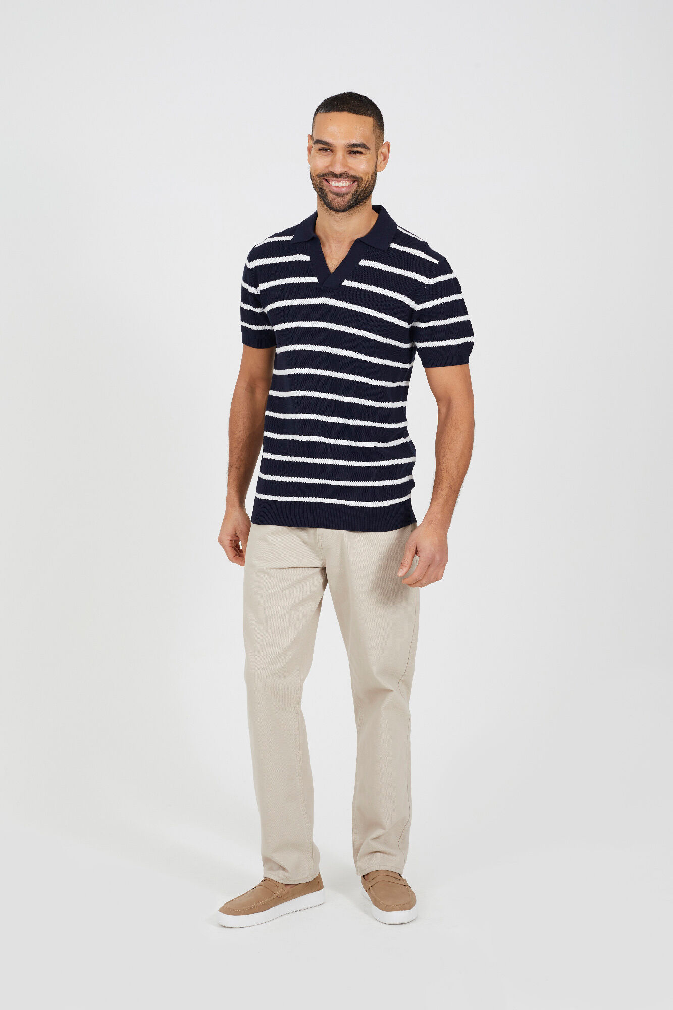 Brave Soul Polo de punto a rayas