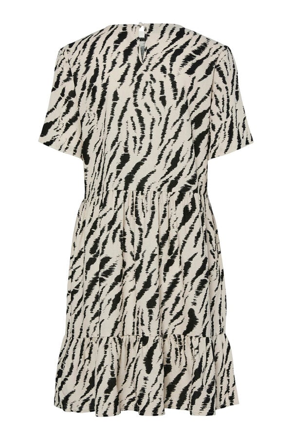 Pieces Vestido animal print bege