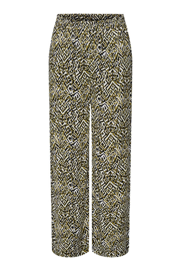 JDY Pantal&oacute;n largo estampado beige