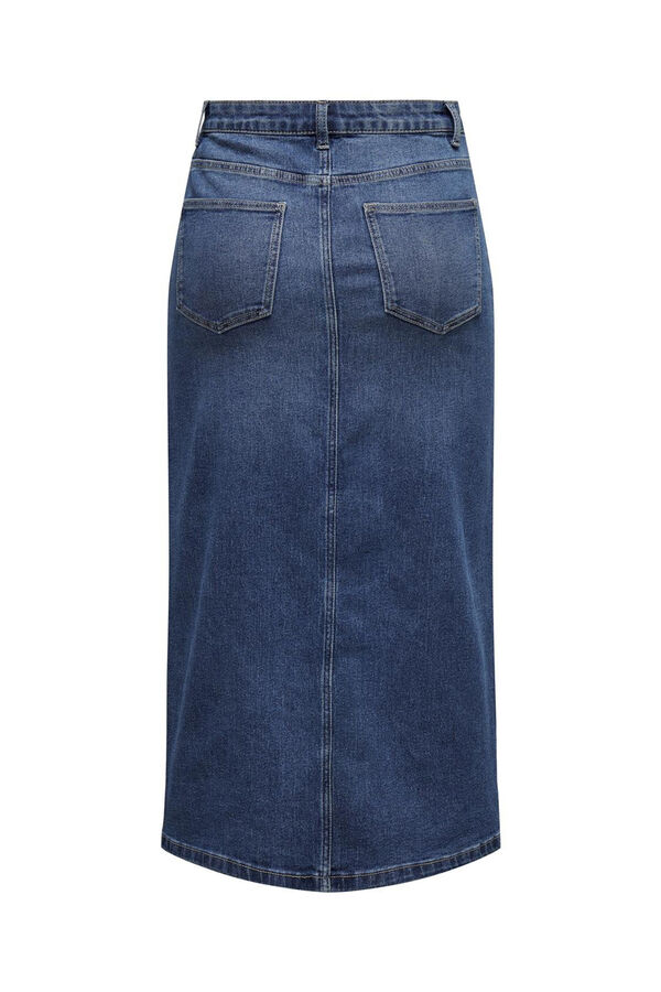 JDY Falda midi vaquera azul