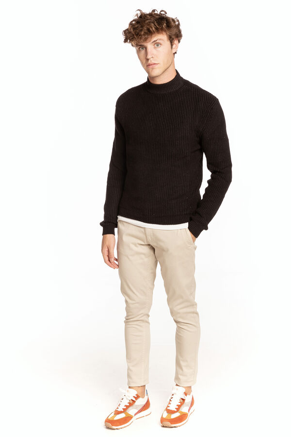 Celopman Su&eacute;ter Ingl&ecirc;s de Gola Alta  preto