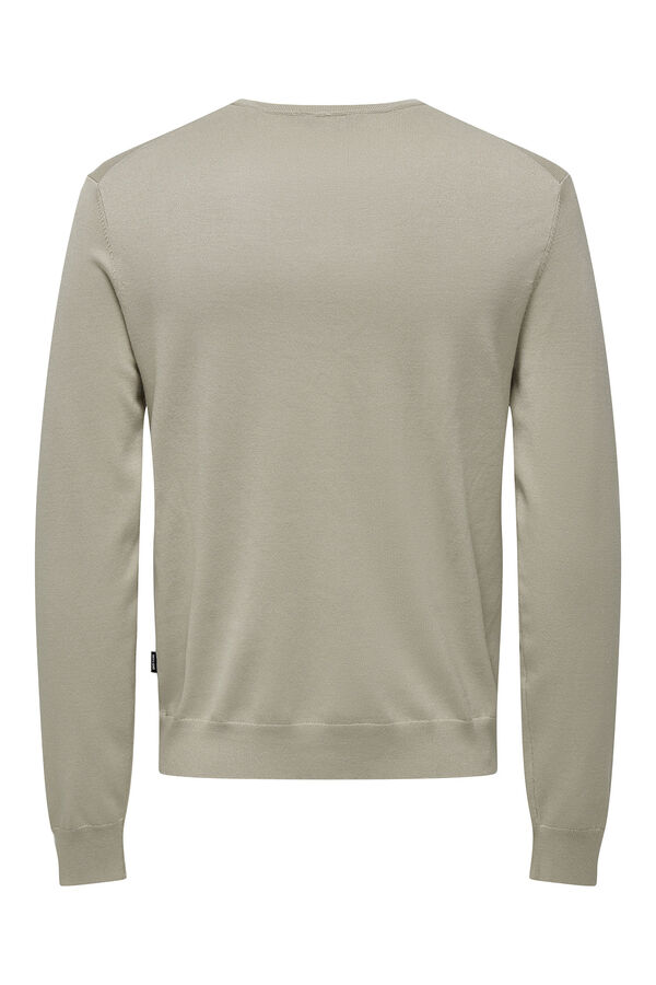 Only & Sons Jersey cuello caja punto ligero gris