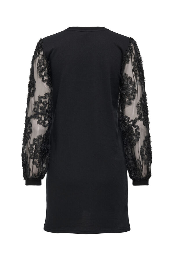 JDY Vestido curto com detalhe floral preto