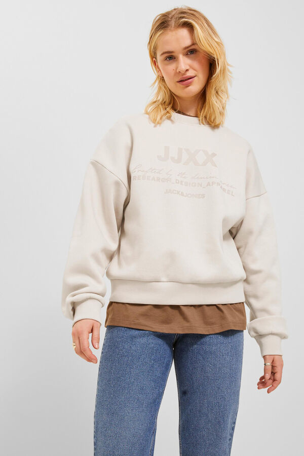 Springfield Sweatshirt de mulher estampado logo cinza