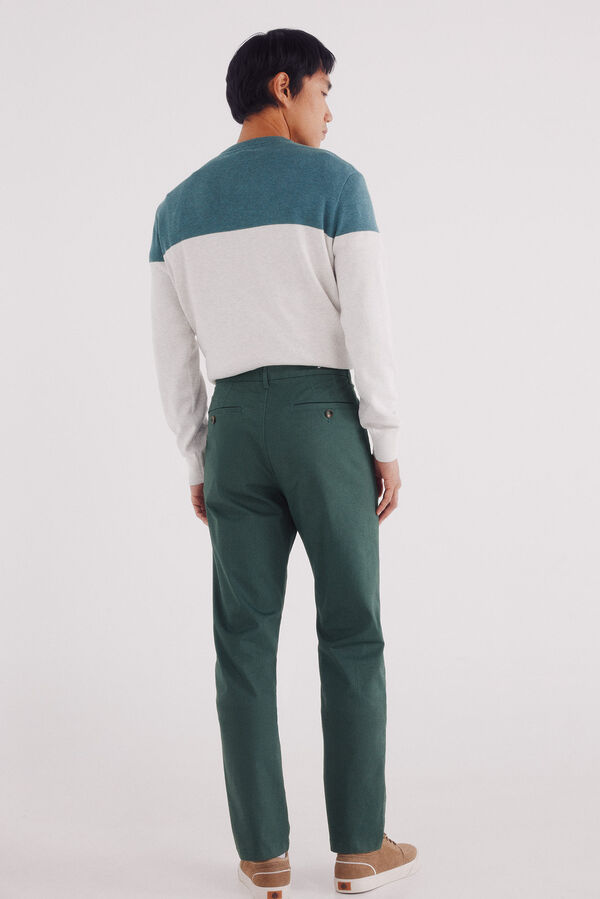Springfield Cal&ccedil;a cal&ccedil;as chino slim fit com micro estampa verde
