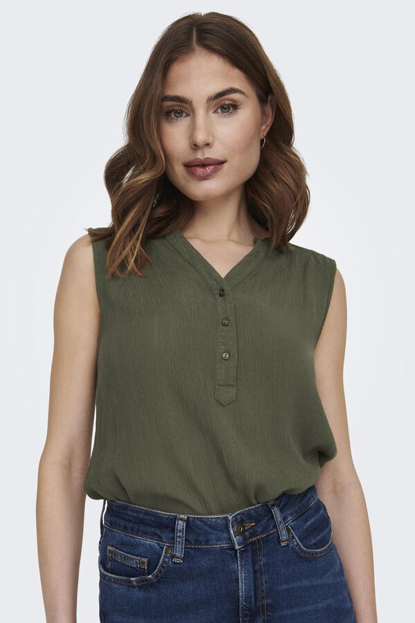Only Blusa sem mangas verde