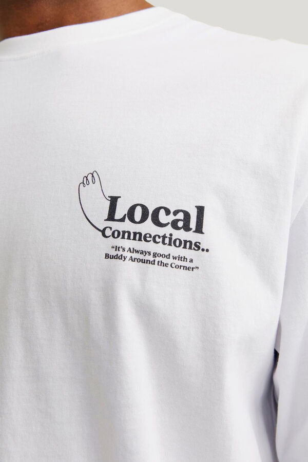 Jack & Jones Camiseta loose fit estampa blanco