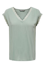 Only Blusa manga curta renda verde