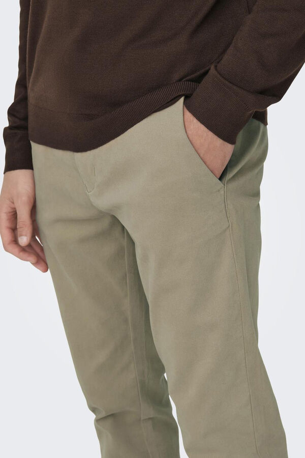 Only & Sons cal&ccedil;as chino slim fit masculinas cru