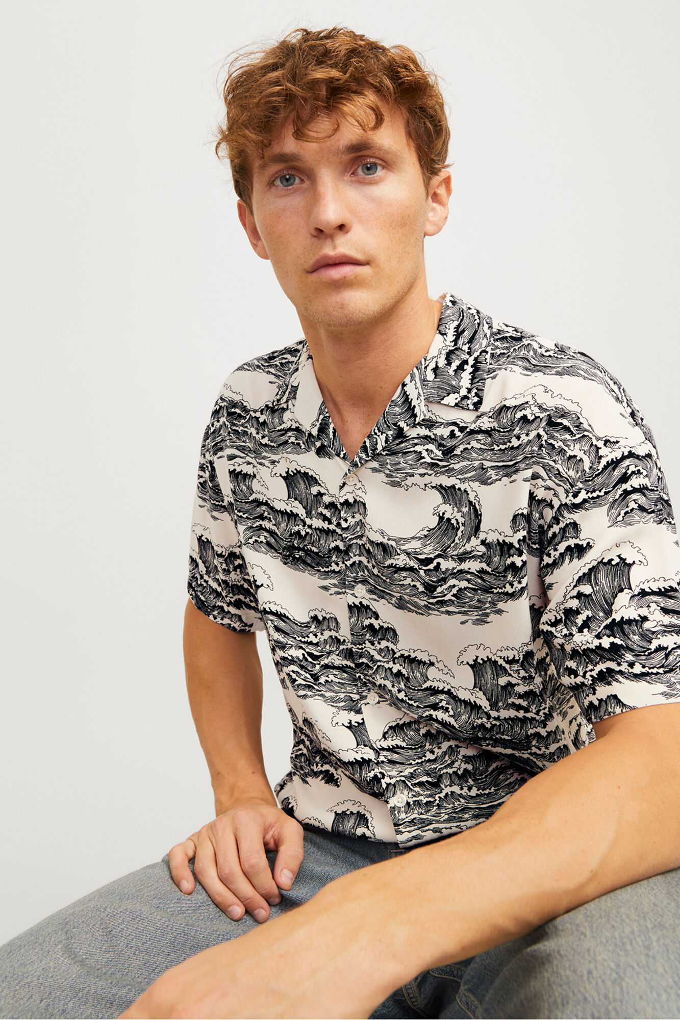 Jack & Jones Camisa estampada com corte descontra&iacute;do