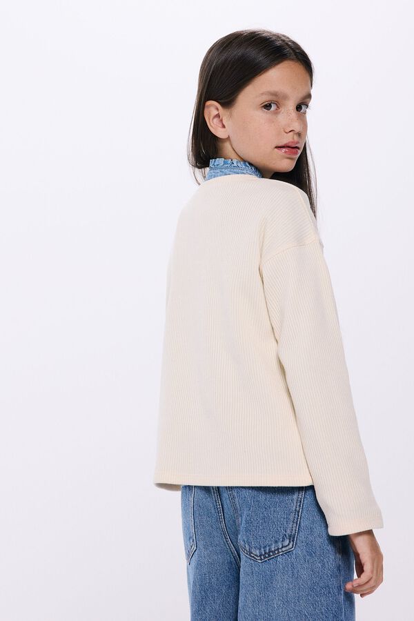 Springfield Kids Camiseta rib coraz&oacute;n ni&ntilde;a beige