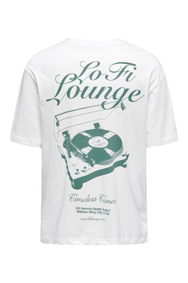 Only & Sons Camiseta dibujo frontal y trasero blanco