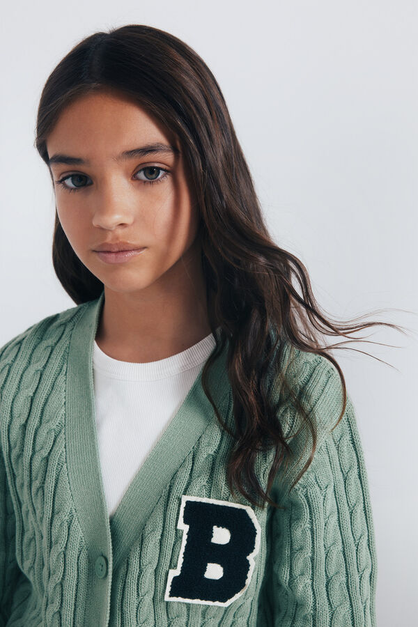 Springfield Kids Cardigan universit&aacute;rio feminino verde