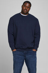 Jack & Jones PLUS Sudadera cuello redondo b&aacute;sica PLUS azul