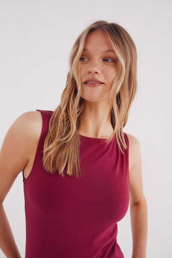 Springfield Camiseta de algod&atilde;o com decote canoa estampado