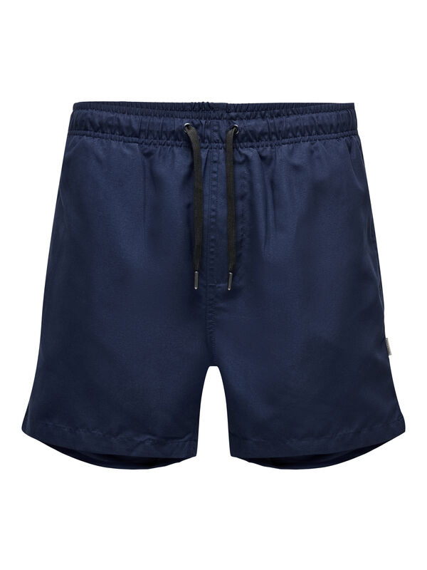 Only & Sons Ba&ntilde;ador corto b&aacute;sico azul