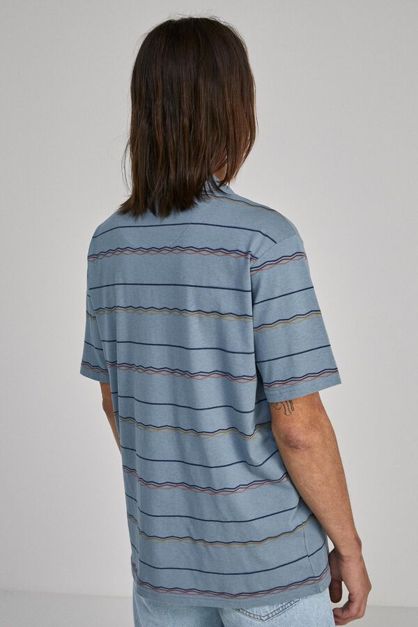 Springfield Camiseta aop líneas azul medio