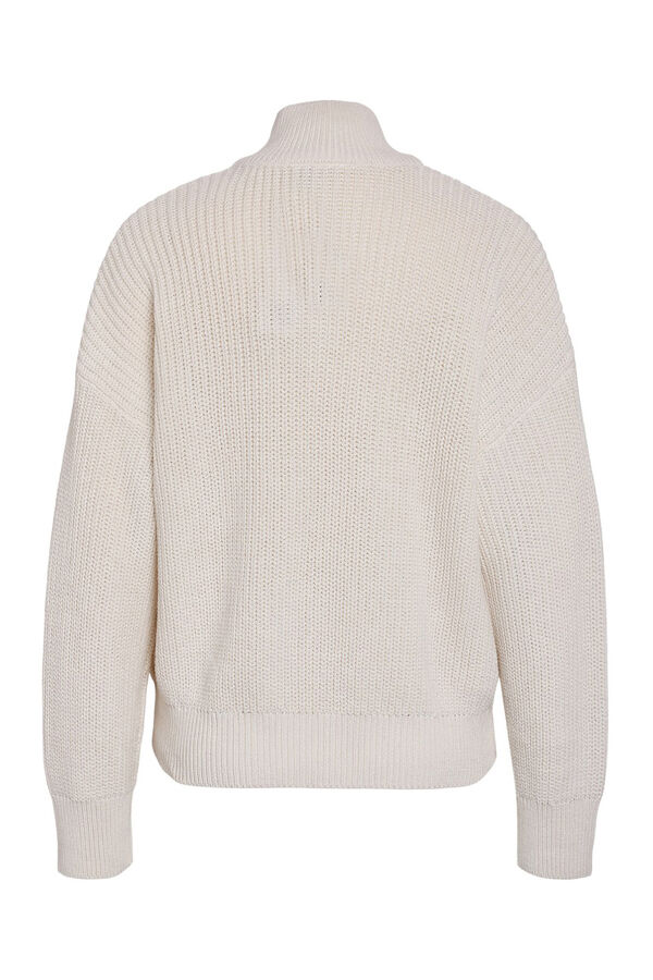 Noisy May Fecho-&eacute;clair bordado de gola alta branco