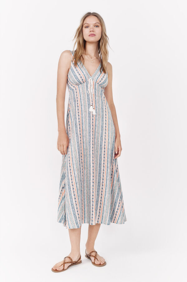 La Vecina Rubia Vestido midi "LAURA" - La Vecina Rubia marfil