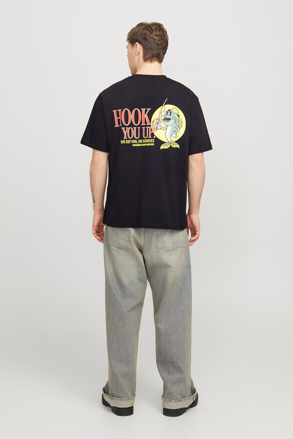 Jack & Jones Camiseta de manga curta com ajuste solto preto